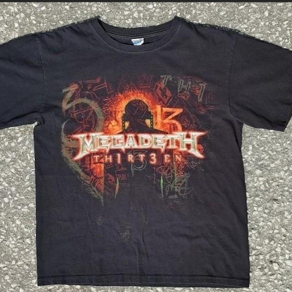 Vtg 2010 Megadeth Band T-Shirt Tultex Graphic Tee Size M Black Thirteen